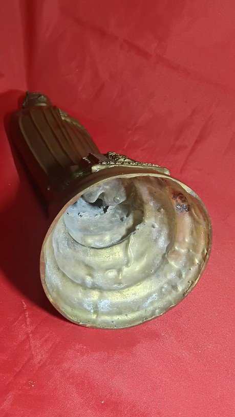 พระบูชาหลวงพ่อโต วัดอินทรวิหาร บางขุนพรหม สูง 15 นิ้ว เนื้อทองผสม - 4