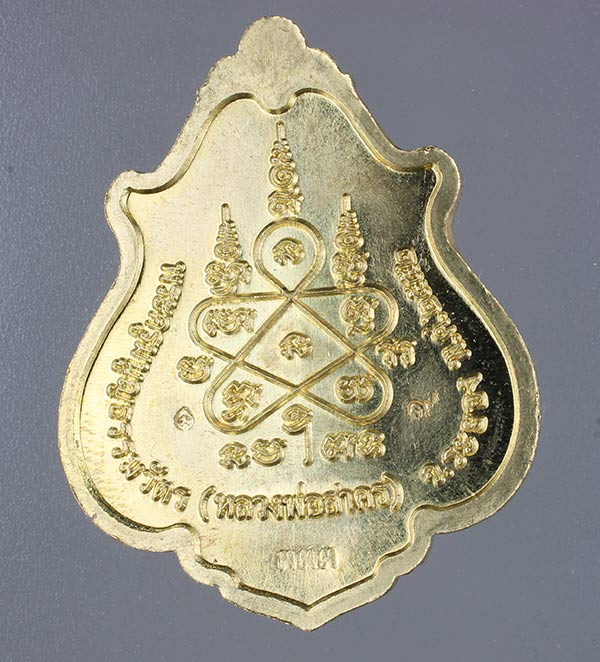 เหรียญโภคทรัพย์ (ขี่เต่า) หลวงพ่อสาคร วัดหนองกรับ ระยอง ปี 52 เนื้อทองฝาบาตร - 2