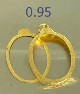 กรอบทองใหม่มือ 1 ขนาดหน้าจอกรอบด้านใน 2.4x3.2 นน.0.95 (เนื้อทอง 60-70%)