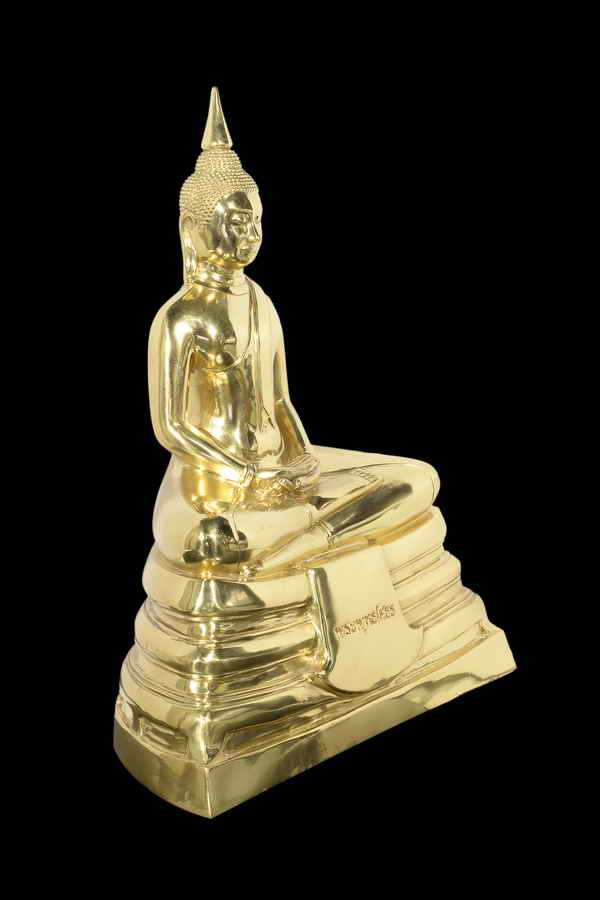 พระพุทธโสธร วัดโสธรวรารามวรวิหาร หน้าตัก9นิ้ว เนื้อทอง เหลืองขัดเงา พร้อมใบอนุโมทนาบัตรจากวัดโสธร // - 4