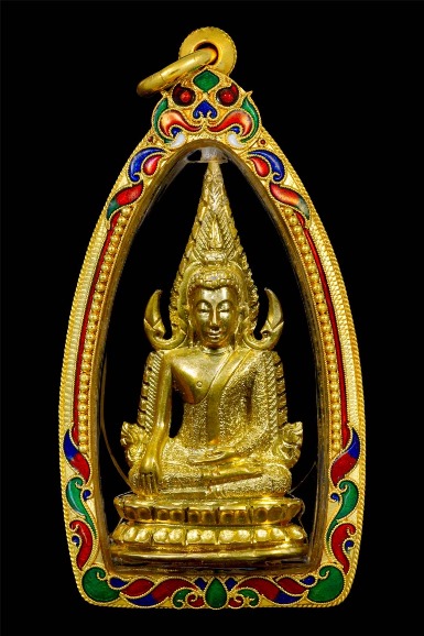 พระพุทธชินราช วัดสุทัศน์ฯ รุ่นอินโดจีน พิมพ์แต่งใหม่ ช่างโอวเล็ก เนื้อทองเหลือง ปี 2485 มีโค๊ต - 1