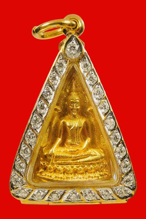พระสมเด็จนางพญา สก. เนื้อทองคำ พิมพ์ใหญ่ (ในหลวงทรงเสด็จประกอบพิธี) ปี 2535 - 3