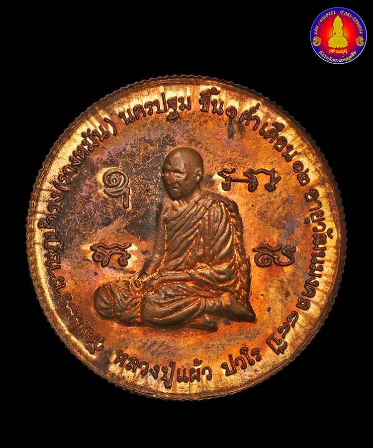 เหรียญเศรษฐีนวโกฏิ หลวงปู่แผ้ว วัดรางหมัน ปี2553 - 1