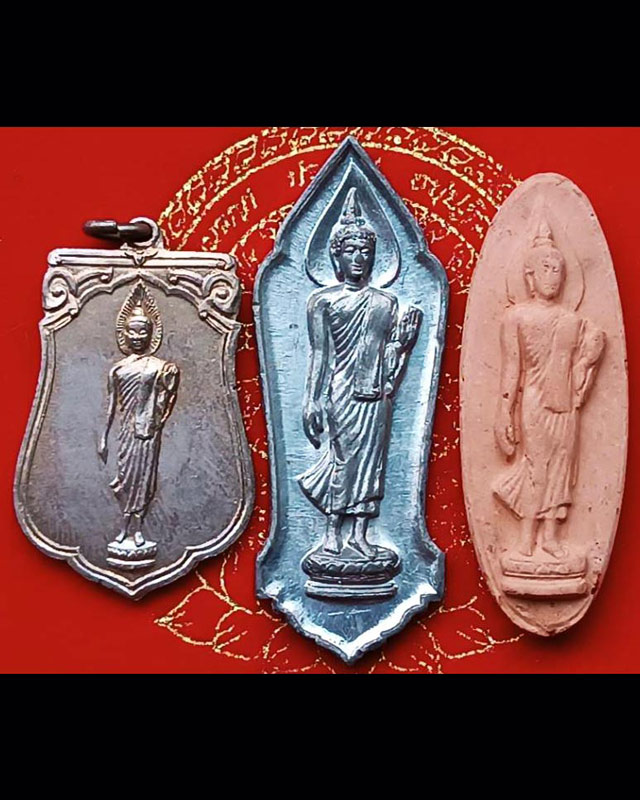 8.กล่องชุดพระ 25 พุทธศตวรรษ 3 องค์ ดิน-ชิน (พระศกจุด)-เหรียญ พร้อมกล่องกำมะหยึ่สวยงาม - 1