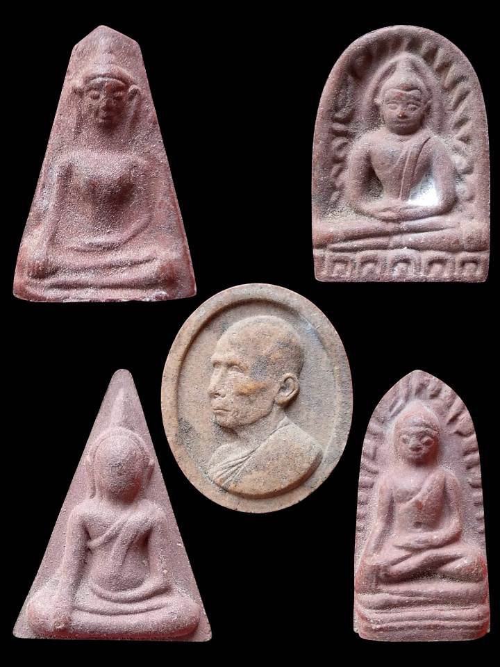 พระชุดเบญจภาคี หลวงพ่อรวย วัดตะโก ที่ระลึกในงานฝังลูกนิมิต ปี 2543 ( 5 องค์ ) - 1