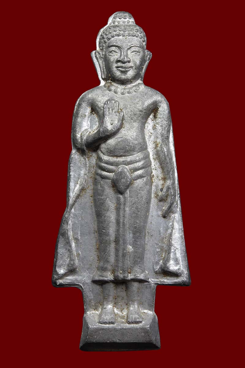 พระร่วงหน้าพระธาตุ จังหวัดชลบุรี เนื้อชินตะกั่ว ปี ๒๕๑๗ (2องค์) - 4