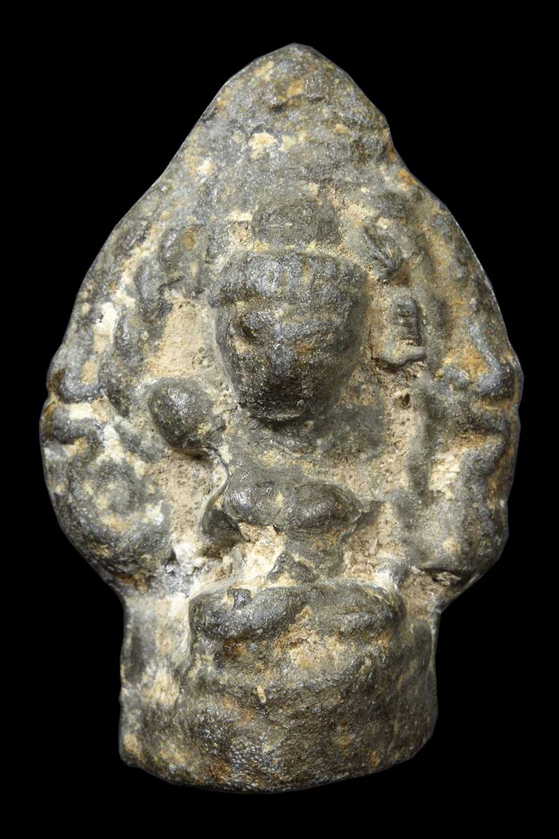 พระอุปคุตสองหน้า พิมพ์ใหญ่ เนื้อชินเขียว กรุวัดวังบัว จ.เพรชบุรี (2) - 2