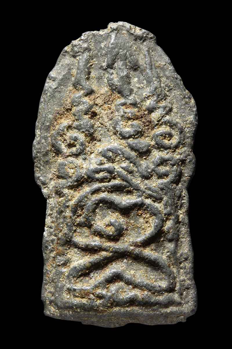 พระพุทธชินราชหลังยันต์ กรุวังบัว จ.เพชรบุรี เนื้อชินเขียว (3) - 2