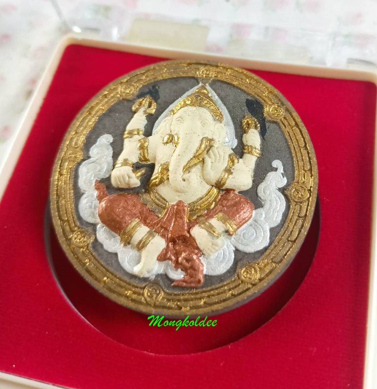 พระพิฆเนศ รุ่นขอได้ดั่งใจหวัง ครูบาโต วัดพระบาทปางแฟน จ.เชียงใหม่ ปี50 เนือผงพุทธคุณสีดำ ปัด 3K - 3