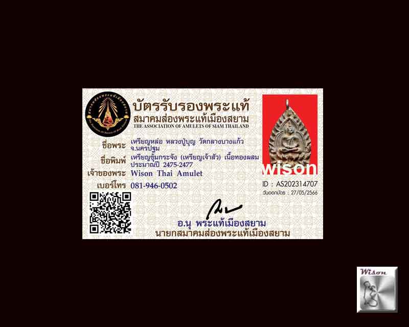 เหรียญเจ้าสัว หลวงปู่บุญ วัดกลางบางแก้ว นครปฐม - 5