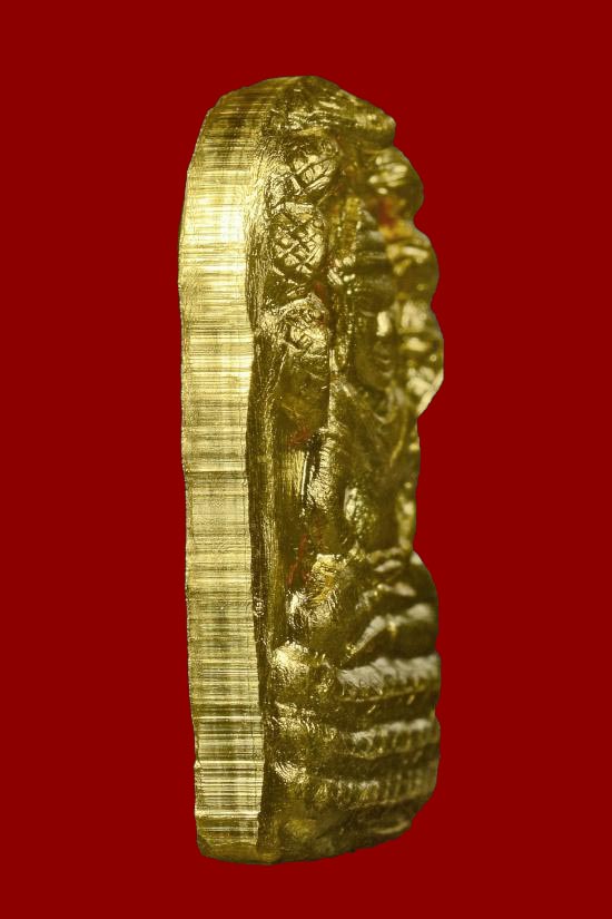 พระนาคปรกใบมะขาม หลวงปู่จื่อ วัดเขาตาเงาะอุดมพร รุ่นสร้างบารมี ปี 2558 "เนื้อทองคำ" (ตอกเลข 20) - 3