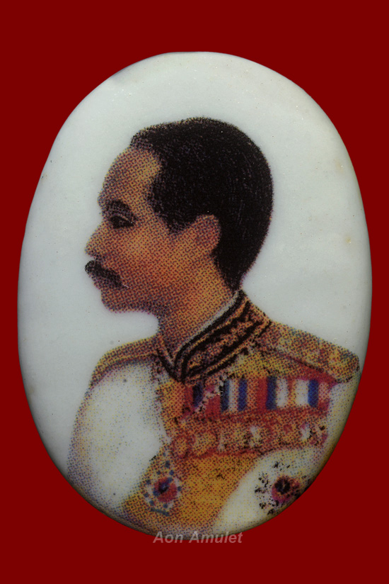 ล็อกเก็ตกระเบื้อง ร.5 หลังแผ่นเงิน หลวงพ่อเกษม เขมโก สุสานไตรลักษณ์ พศ.2535 หมายเลข 10643 - 2