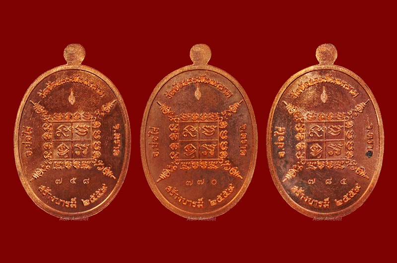 เหรียญรูปไข่เนื้อทองแดง รุ่น สร้างบารมี หลวงพ่อมนัส มนฺตชาโต พศ.2559 - 2