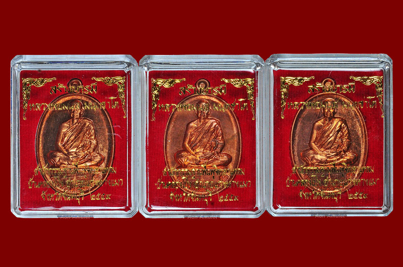 เหรียญรูปไข่เนื้อทองแดง รุ่น สร้างบารมี หลวงพ่อมนัส มนฺตชาโต พศ.2559 - 3