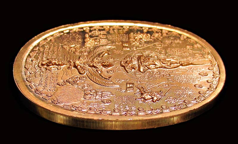 ชมค่ะ...เหรียญนั่ง สมเด็จพระเจ้าตากสินมหาราช ทรงครุฑ ปราบอริราชศัตรูพ่าย ทองแดงขัดเงา งดงามมาก GP164 - 4
