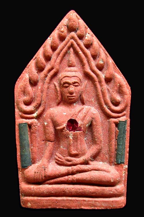 ขุนแผน ขุนพันธ์รักษ์ราชเดช รุ่นบ่วงสื่อเฮง ปี 41 ฝังตะกรุด พลอยเสกชมพู สวย คม GP402 - 1
