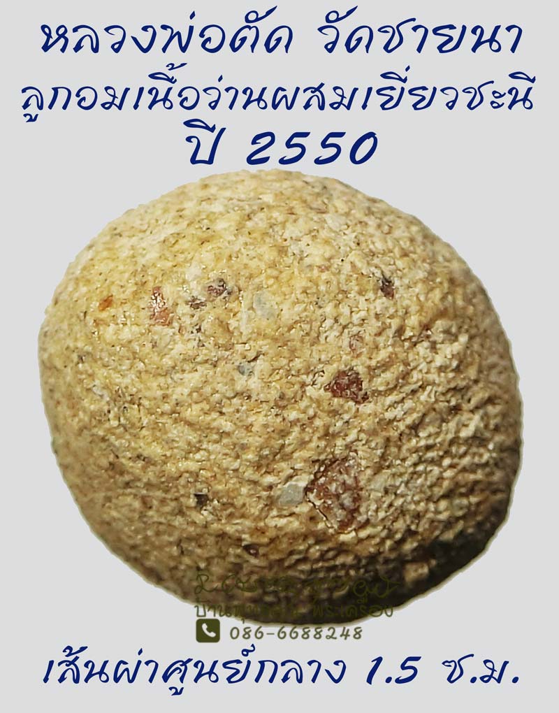 ลูกอมเนื้อว่านผสมเยี่ยวชะนี ปี 2550 หลวงพ่อตัด ปวโร วัดชายนา จ.เพชรบุรี - 1