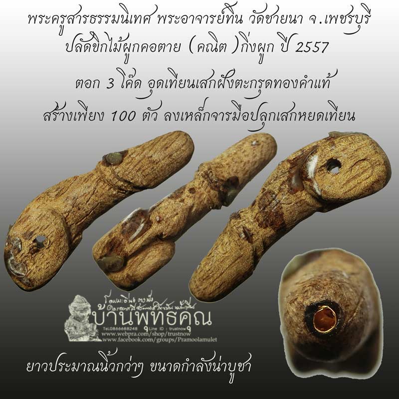 ปลัดขิกไม้มะม่วงผูกคอตาย ( คณิต ) กิ่งผูก พระอาจารย์ทิน วัดชายนา จ.เพชรบุรี ปี 2557 - 1
