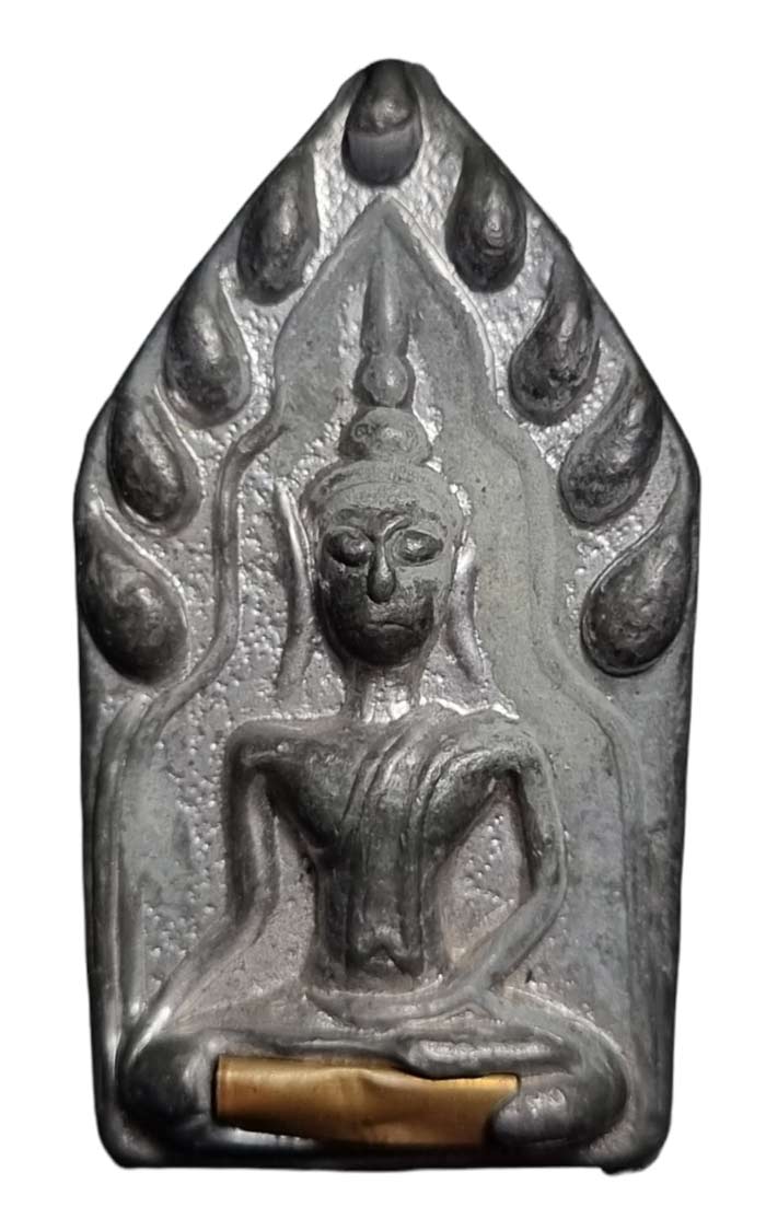 ขุนแผน เนื้อตะกั่ว ฝังตระกรุด ปลุกเสกวันเพ็ญ ปี 2550 หลวงพ่อตัด วัดชายนา หลังจารเต็มสูตร - 1