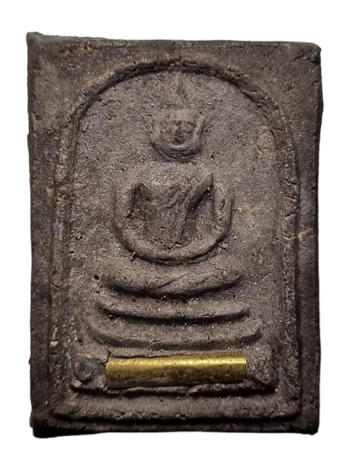 สมเด็จเยี่ยวชะนี หลวงพ่อตัด วัดชายนา พิมพ์หนา เนื้อดำ ปี 2550 หลังจารมือหมึกทองยันต์นะขึ้นยอด - 1