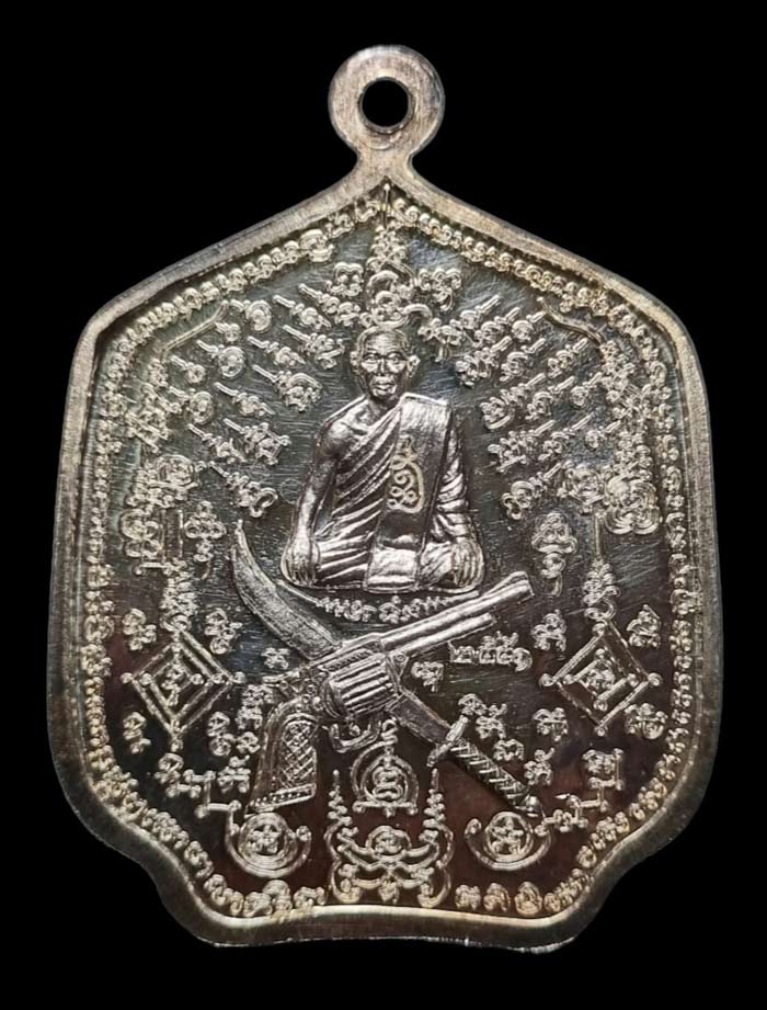 เหรียญหนุมานมหากาฬ หลังดาบปืน ศัตรูลี้ หลวงพ่อสุพจน์ จันทูปโม วัดศรีทรงธรรม เนื้อเงินสวยซองเดิม - 2