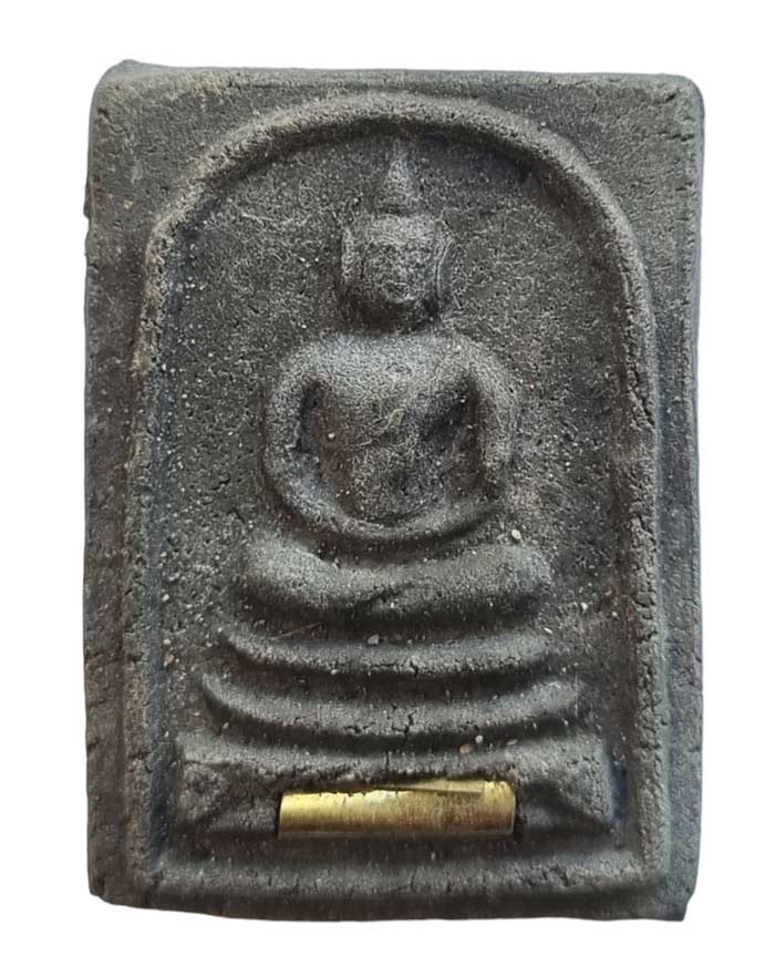 สมเด็จเยี่ยวชะนี หลวงพ่อตัด วัดชายนา พิมพ์หนา เนื้อดำ ปี 2550 หลังจารมือหมึกทองยันต์นะขึ้นยอด - 1