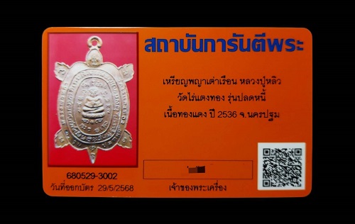 เหรียญพญาเต่าเรือน รุ่นปลดหนี้ หลวงปู่หลิว วัดไร่แตงทอง จ.นครปฐม - 5