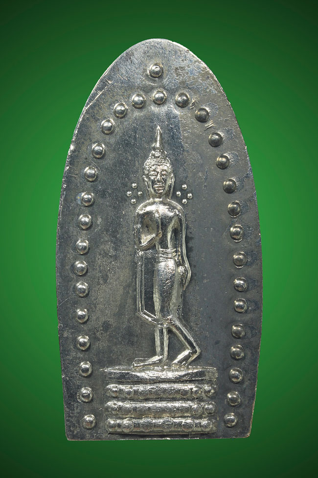 พระลีลายอดอัฏฐารส พิธีจักรพรรดิ์ ปี พ.ศ.2515 วัดพระศรีรัตนมหาธาตุ จ.พิษณุโลก บล็อกนิยม เนื้อนวโลหะ - 2