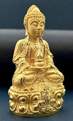 พระกริ่งยูไลฮุก โครงการพัฒนาบูรณะพระอุโบสถวัดเเก้วเเจ่มฟ้า ปี2539 เนื้อทองคำ - 2