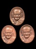เหรียญเม็ดยา(กระดุม) เนื้อทองแดง 3องค์ หลวงปู่หงษ์ ปี2543