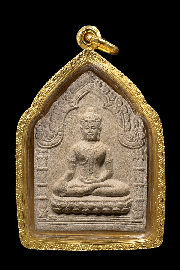 ขุนแผนชัยวรมัน เนื้อกรรมการ ฝังตะกรุดทองคำ 9ดอก หลวงปู่หงษ์ - 1