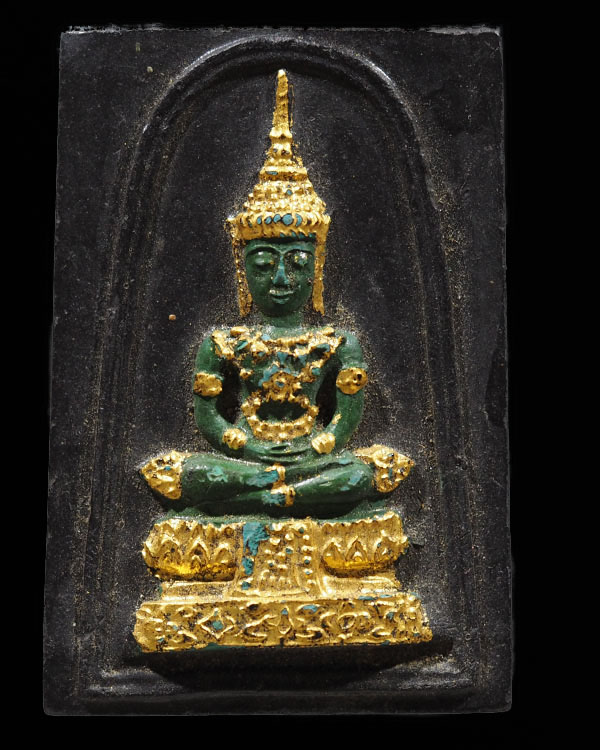 พระแก้วมรกต พิมพ์ใหญ่ ท่านเจ้าคุณนรฯ วัดเทพศิรินทร์ฯ ปี 2513 สภาพสวย หลังยันต์ดวง มีทั้งแบบปั๊มตราย - 1