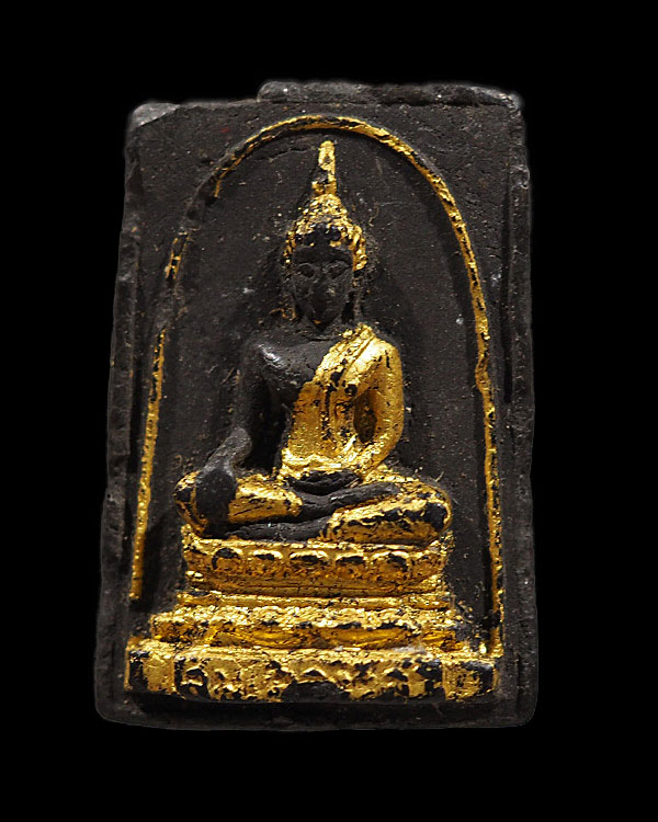 พระสมเด็จงิ้วดำ วัดใหม่บ้านดอน ปี 2519 รุ่นพิเศษ นิยม สภาพผ่านการใช้ เปิดเบาๆ พิมพ์นี้หายากแล้วครับ - 1