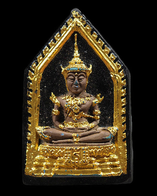 พระแก้วมรกรต ทรงเครื่องฤดูร้อน ลงรักปิดทอง หลังยันต์ดวงประสูติพระพุทธเจ้า หลวงพ่อเริ่ม วัดบางพระ จ.ช - 1