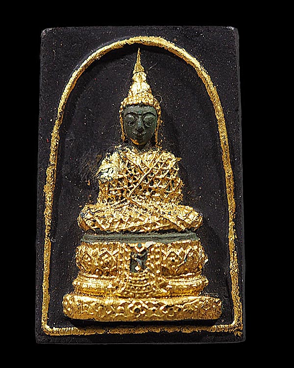 พระแก้วมรกรต ทรงเครื่องฤดูหนาว ลงรักปิดทอง หลังยันต์ดวงประสูติพระพุทธเจ้า หลวงพ่อเริ่ม วัดบางพระ จ.ช - 1