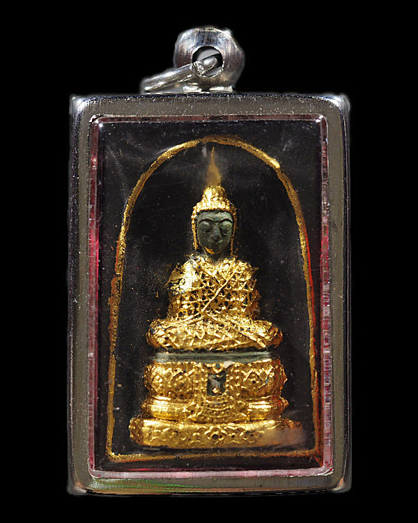 พระแก้วมรกรต ทรงเครื่องฤดูหนาว ลงรักปิดทอง หลังยันต์ดวงประสูติพระพุทธเจ้า หลวงพ่อเริ่ม วัดบางพระ จ.ช - 4