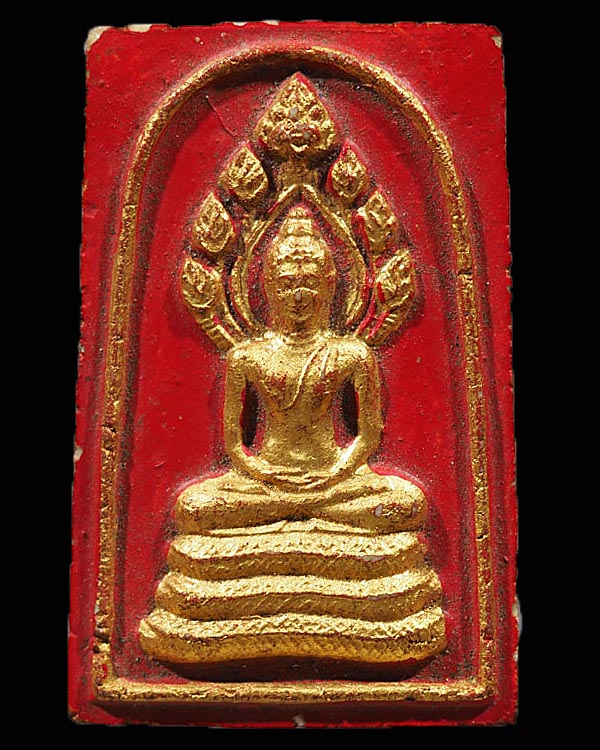 พระสมเด็จนาคปรกปิดทองร่องชาด พิมพ์ใหญ่กรรมการ หลังยันต์น้ำเต้า "อยู่เย็นเป็นสุข" เจ้าคุณนรฯ ออกวัดศ - 4
