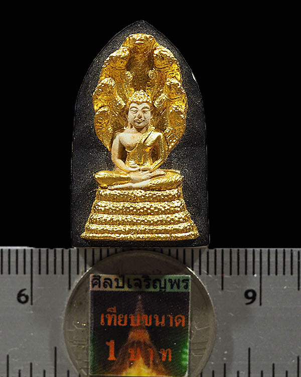 พระผงพิมพนาคปรก ลงรักปิดทองกรรมการ วัดสรรเพชร(หายาก) จ.นครปฐม พิธีใหญ่ ปี 2516 ผสมมวลสารจากเนื้อผงเก - 3