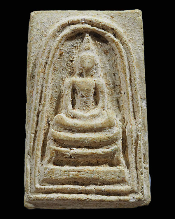 สมเด็จฐาน3 ชั้น ซุ้มคู่  หลวงปู่เผือก วัดกิ่งแก้ว หลังยันต์  ปี ๒๕๑๔ เนื้อผสมผงเก่า สภาพสวย หลวงพ่อส - 1