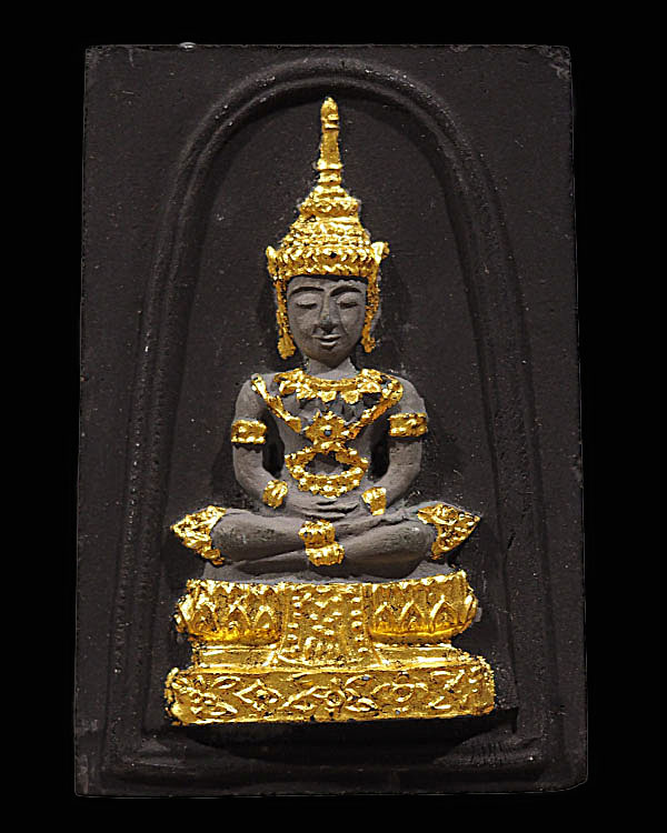 พระแก้วมรกตพิมพ์ใหญ่(พิมพ์หายาก) ลงรักปิดทอง หลังยันต์ดวงประสูติพระพุทธเจ้า หลวงพ่อเริ่ม วัดบางพระ จ - 1