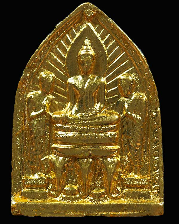 พระสมเด็จพิมพ์พระโมคคัลลา-พระสารีบุตร พิมพ์ใหญ่ปิดทองเดิมวัด(หายาก) หลวงพ่อขอม ปี พ.ศ.2505 หลวงพ่อมุ - 1