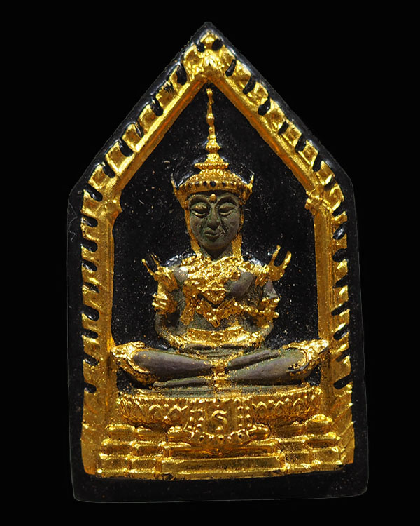 พระแก้วมรกรต ทรงเครื่องฤดูร้อน ลงรักปิดทอง หลังยันต์ดวงประสูติพระพุทธเจ้า หลวงพ่อเริ่ม วัดบางพระ จ.ช - 1