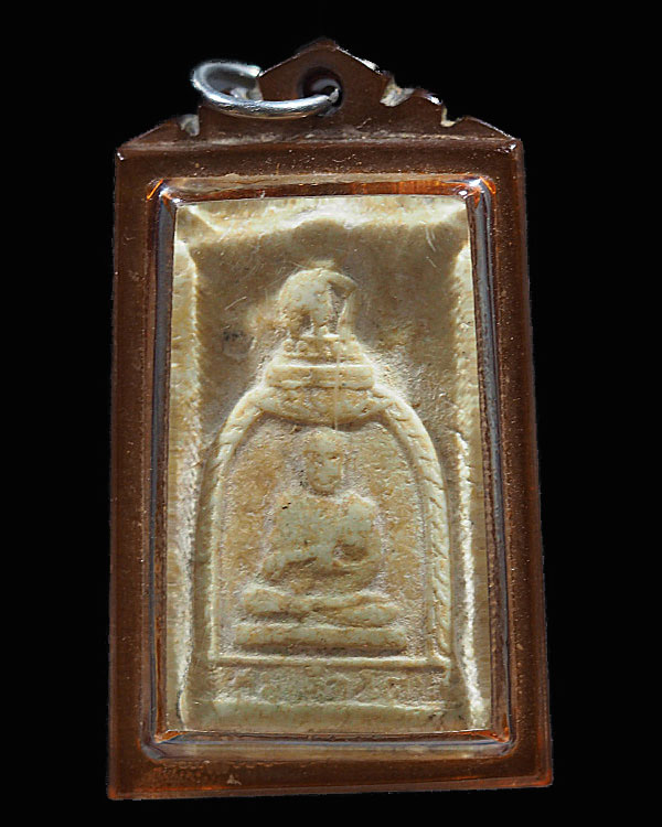 พระรูปเหมือนสมเด็จโตฯ เนื้อผงสีขาว เลี่ยมเก่า พระบ้าน ไม่ทราบที่ - 1