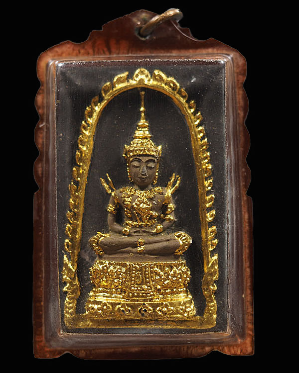 พระแก้วมรกตพิมพ์ใหญ่(พิมพ์หายาก) ลงรักปิดทอง หลังยันต์ดวงประสูติพระพุทธเจ้า หลวงพ่อเริ่ม วัดบางพระ จ - 1