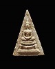 พระผงน้ำมันเนื้อผงชานหมาก สมเด็จก้นย่าม พิมพ์เล็ก(หายาก) หลังใบโพธิ์ ปี 2517 หลวงปู่สี วัดเขาถ้ำบุญน