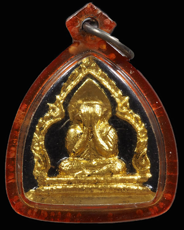 พระปิดตาประภามณฑลซุ้มเรือนแก้ว เจ้าคุณวิเชียร วัดเครือวัลย์ ชลบุรี ปี 2506 หลังยันต์ ลงรักทอง ผสมผงเ - 1