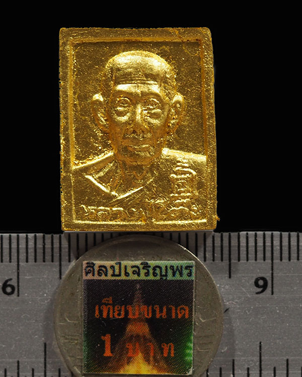พระผงรูปเหมือนเนื้อเกสร (ปิดทองเดิมวัด) หลวงปู่โต๊ะ วัดประดู่ฉฉิมพลี รุ่น เพชรรุ่งโรจน์ สภาพสวย ปี 2 - 3