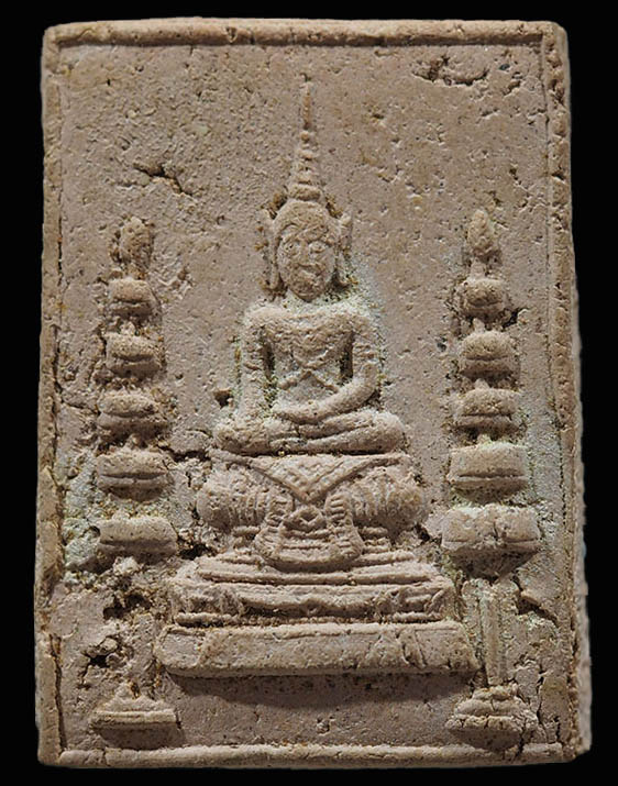 พระสมเด็จพิมพ์ข้างฉัตร(หายาก) หลวงพ่อกึ๋น วัดดอน ยานนาวา กรุงเทพฯพ.ศ.2489 มวลสารสมเด็จวัดระฆัง,ผงตะไ - 1