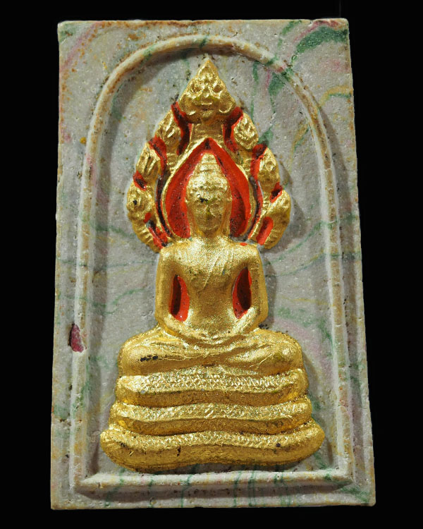 พระสมเด็จนาคปรกปิดทองร่องชาด พิมพ์ใหญ่กรรมการ หลังยันต์น้ำเต้า "อยู่เย็นเป็นสุข" เจ้าคุณนรฯ ออกวัดศี - 1