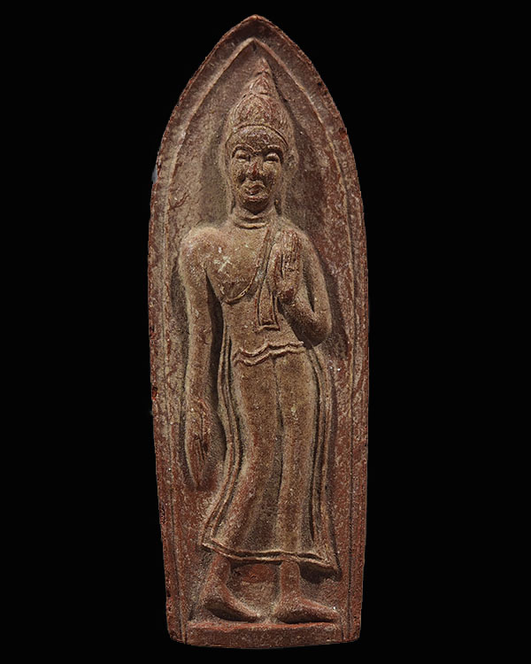 พระลีลาพิมพ์ใหญ่ เนื้อผงว่านสบู่เลือด  พระเก่าเนื้อหาดี ไม่ทราบที่่ - 1